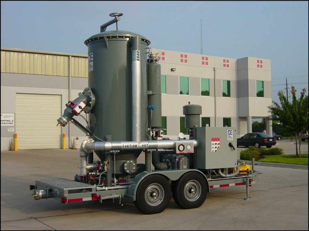 Vacuum Pressure Units on portable trailer rail unload vacuum pressure systems